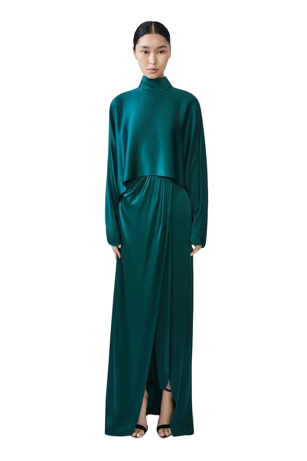 Satin Wrap Maxi Skirt