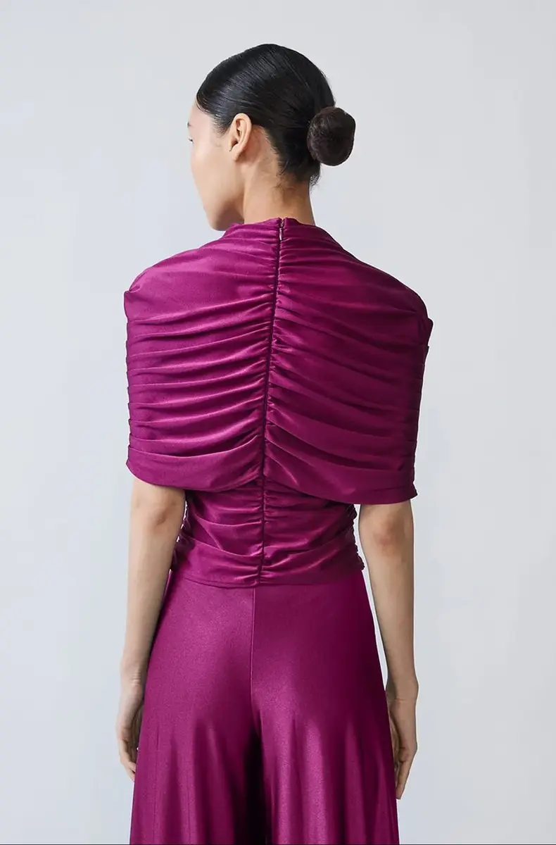 Lapointe Shine Jersey Mock Neck Ruched Top | Thumbnail 2 Lapointe Shine Jersey Mock Neck Ruched Top | Thumbnail 2