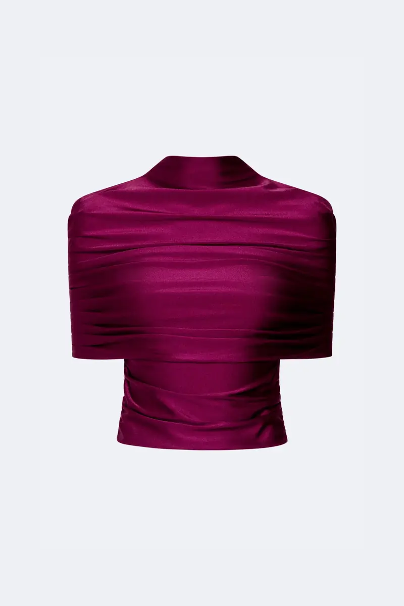 Lapointe Shine Jersey Mock Neck Ruched Top | Thumbnail 3 Lapointe Shine Jersey Mock Neck Ruched Top | Thumbnail 3