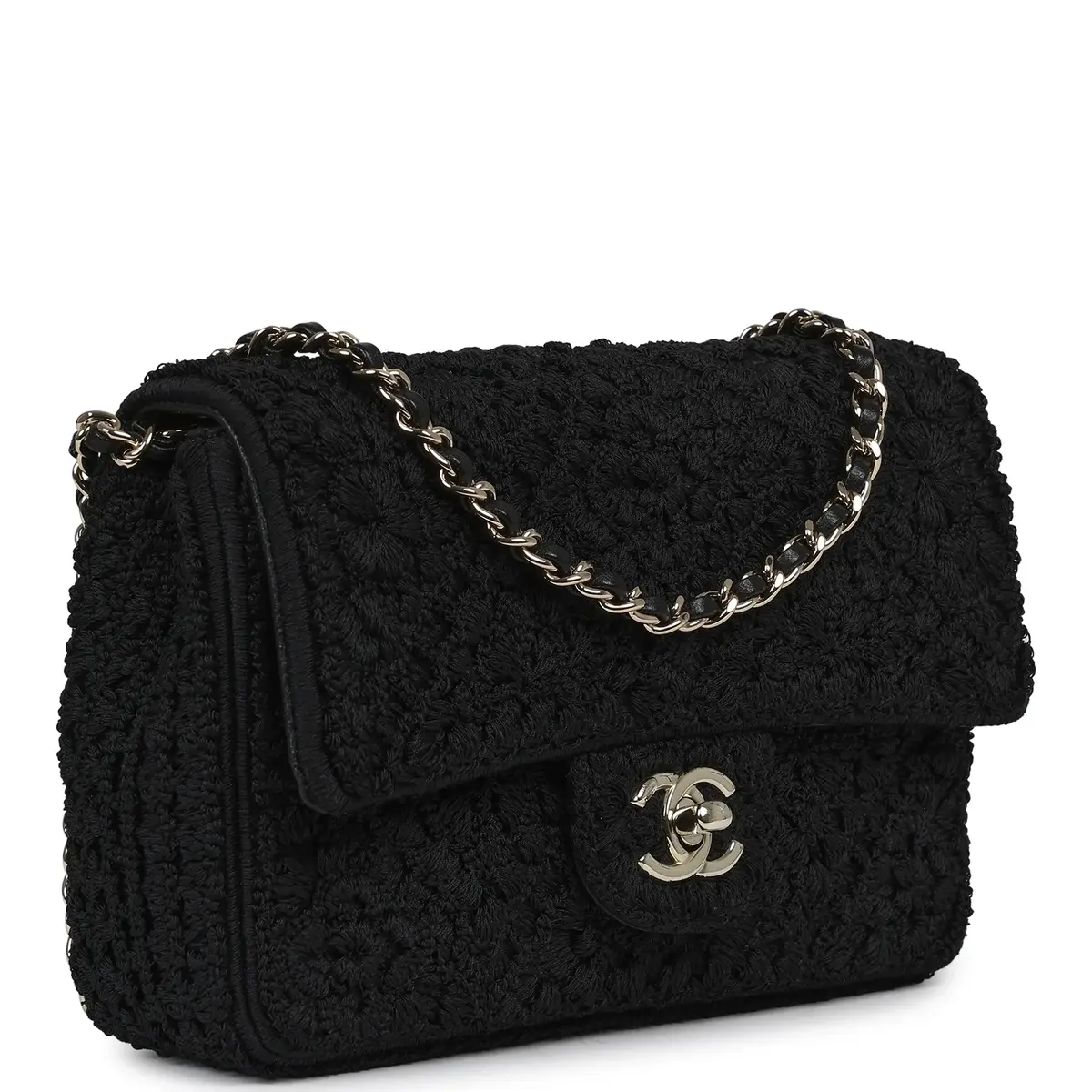 Chanel Chanel Mini "Coco Boho" Flap Bag Black Crochet Light Gold Hardware | Thumbnail 2 Chanel Chanel Mini "Coco Boho" Flap Bag Black Crochet Light Gold Hardware | Thumbnail 2