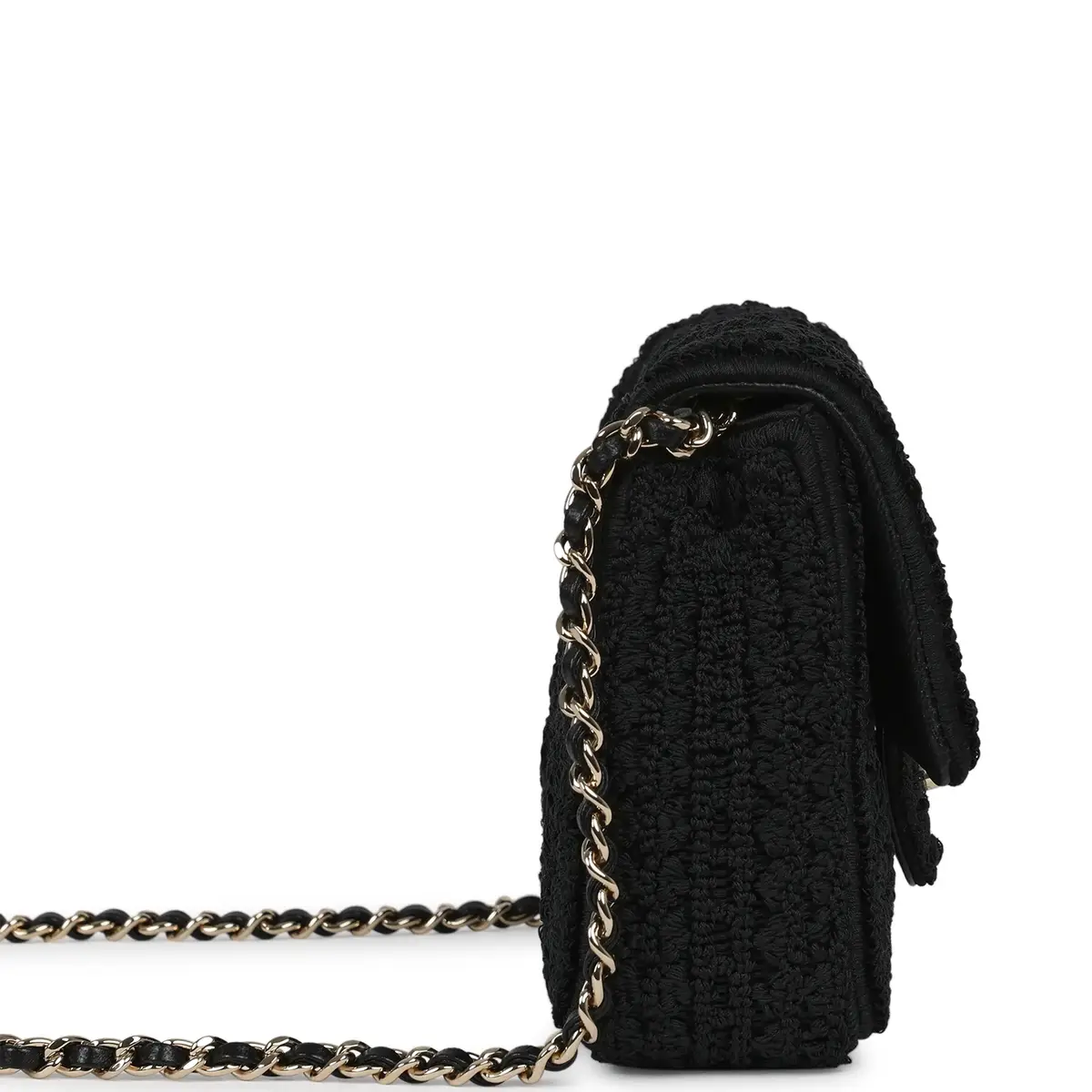 Chanel Chanel Mini "Coco Boho" Flap Bag Black Crochet Light Gold Hardware | Thumbnail 3 Chanel Chanel Mini "Coco Boho" Flap Bag Black Crochet Light Gold Hardware | Thumbnail 3