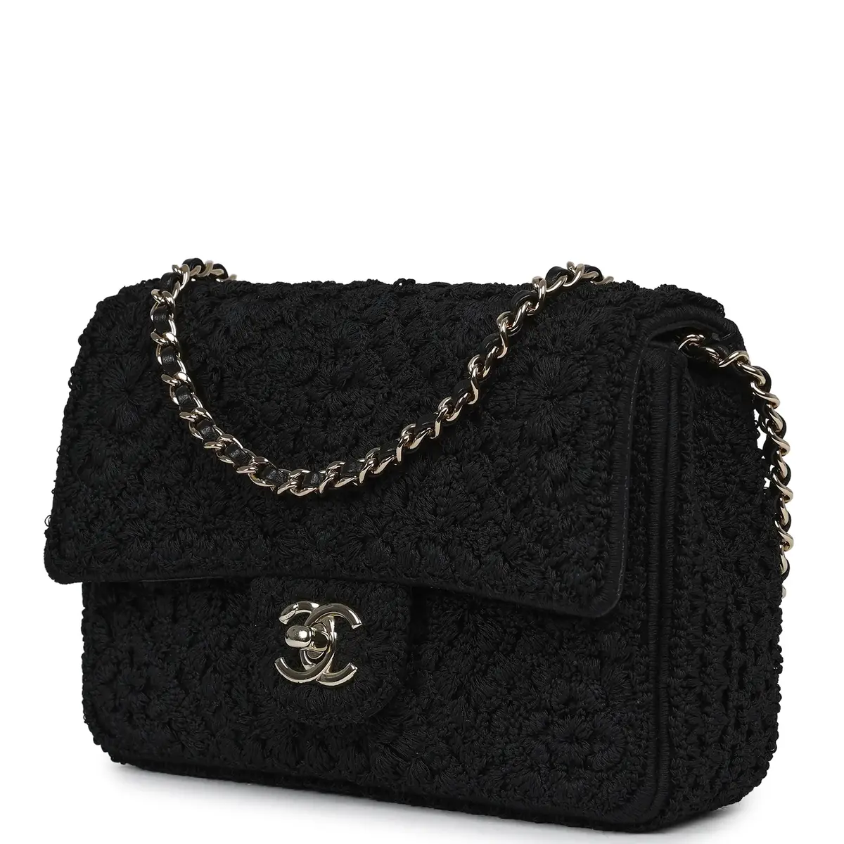 Chanel Chanel Mini "Coco Boho" Flap Bag Black Crochet Light Gold Hardware | Thumbnail 5 Chanel Chanel Mini "Coco Boho" Flap Bag Black Crochet Light Gold Hardware | Thumbnail 5