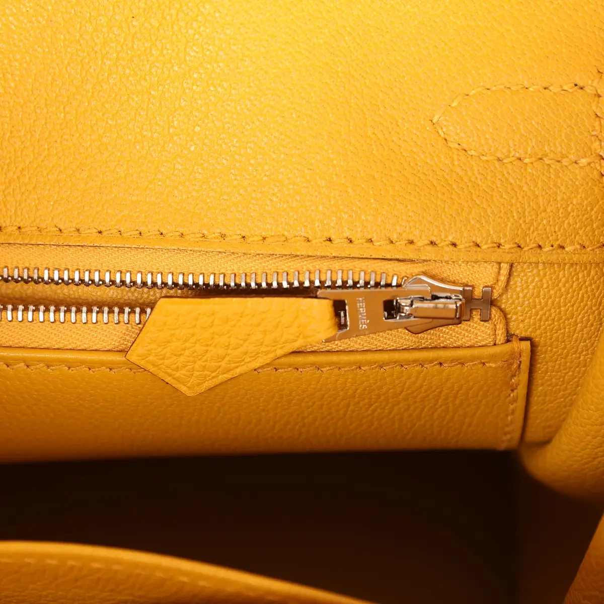 HERMÈS Hermes Birkin 25 Jaune Ambre Togo, Shiny Porosus Crocodile Touch Palladium Hardware | Thumbnail 9