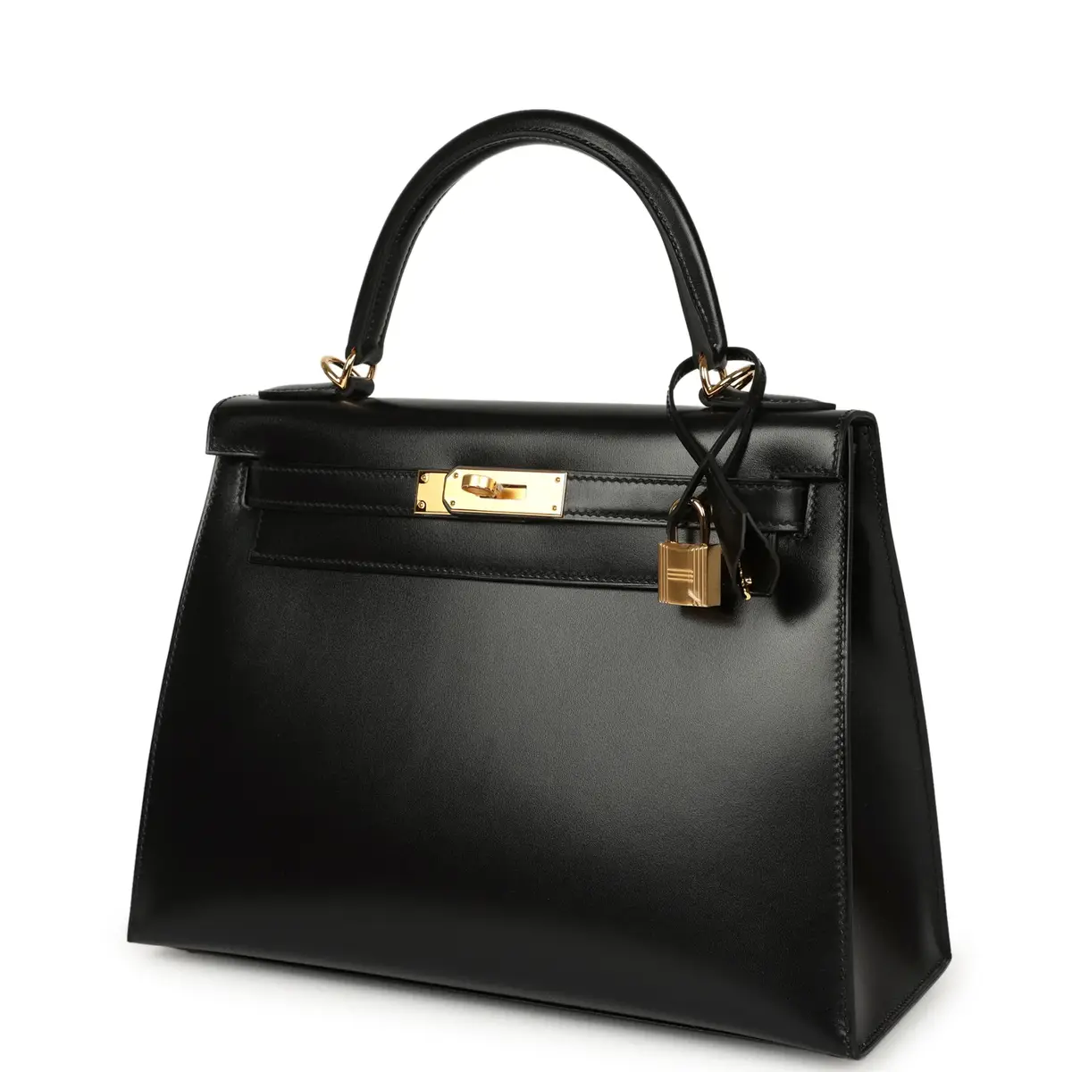 HERMÈS Hermes Kelly Sellier 28 Black Box Gold Hardware | Thumbnail 5