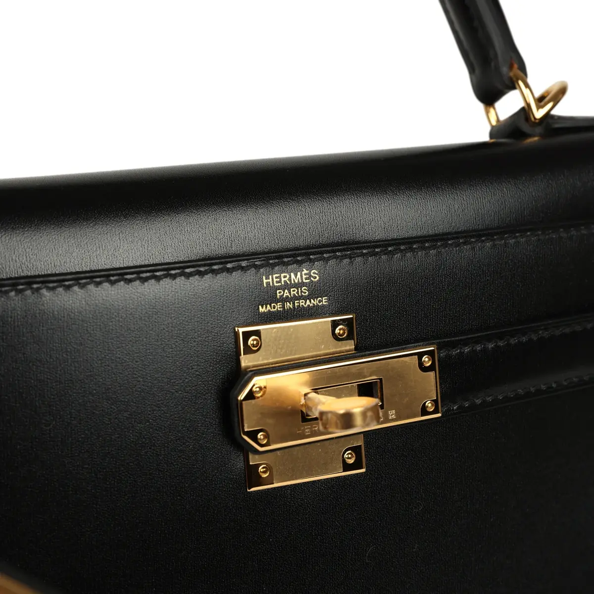HERMÈS Hermes Kelly Sellier 28 Black Box Gold Hardware | Thumbnail 7