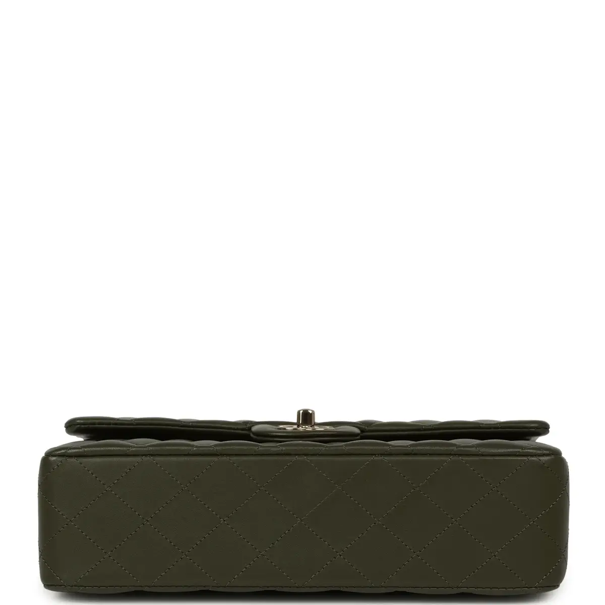 Chanel Pre-owned Chanel Medium Classic Double Flap Bag Khaki Lambskin Gold Hardware | Thumbnail 6 Chanel Pre-owned Chanel Medium Classic Double Flap Bag Khaki Lambskin Gold Hardware | Thumbnail 6