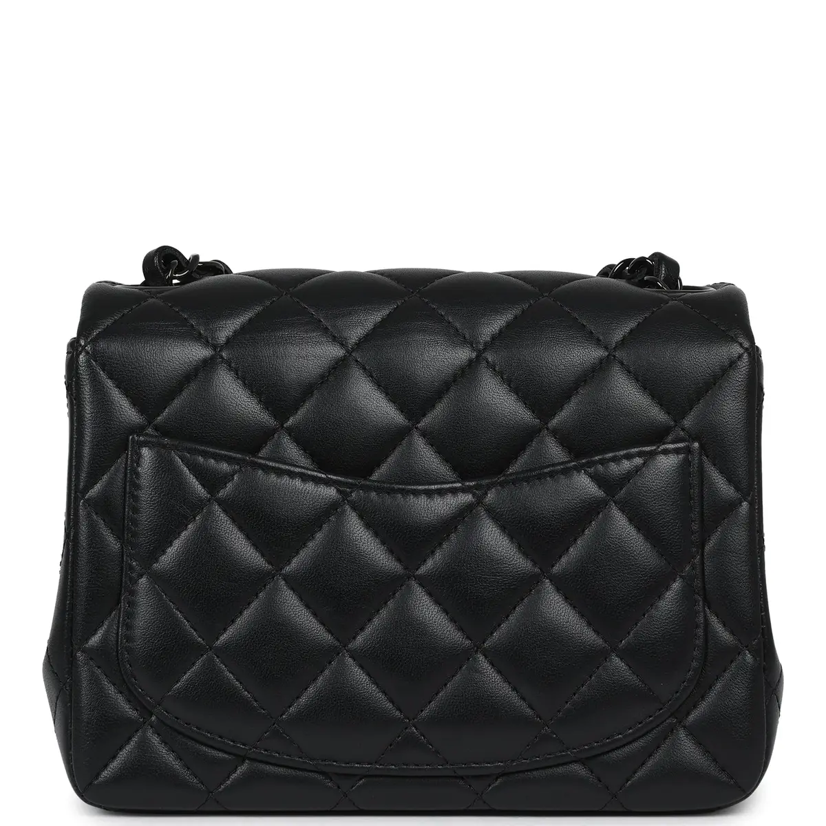 Chanel Pre-owned Chanel Mini Classic Square Flap Bag So Black Lambskin Black Hardware | Thumbnail 5 Chanel Pre-owned Chanel Mini Classic Square Flap Bag So Black Lambskin Black Hardware | Thumbnail 5