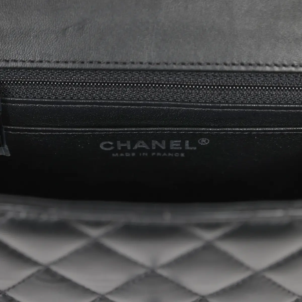Chanel Pre-owned Chanel Mini Classic Square Flap Bag So Black Lambskin Black Hardware | Thumbnail 9 Chanel Pre-owned Chanel Mini Classic Square Flap Bag So Black Lambskin Black Hardware | Thumbnail 9
