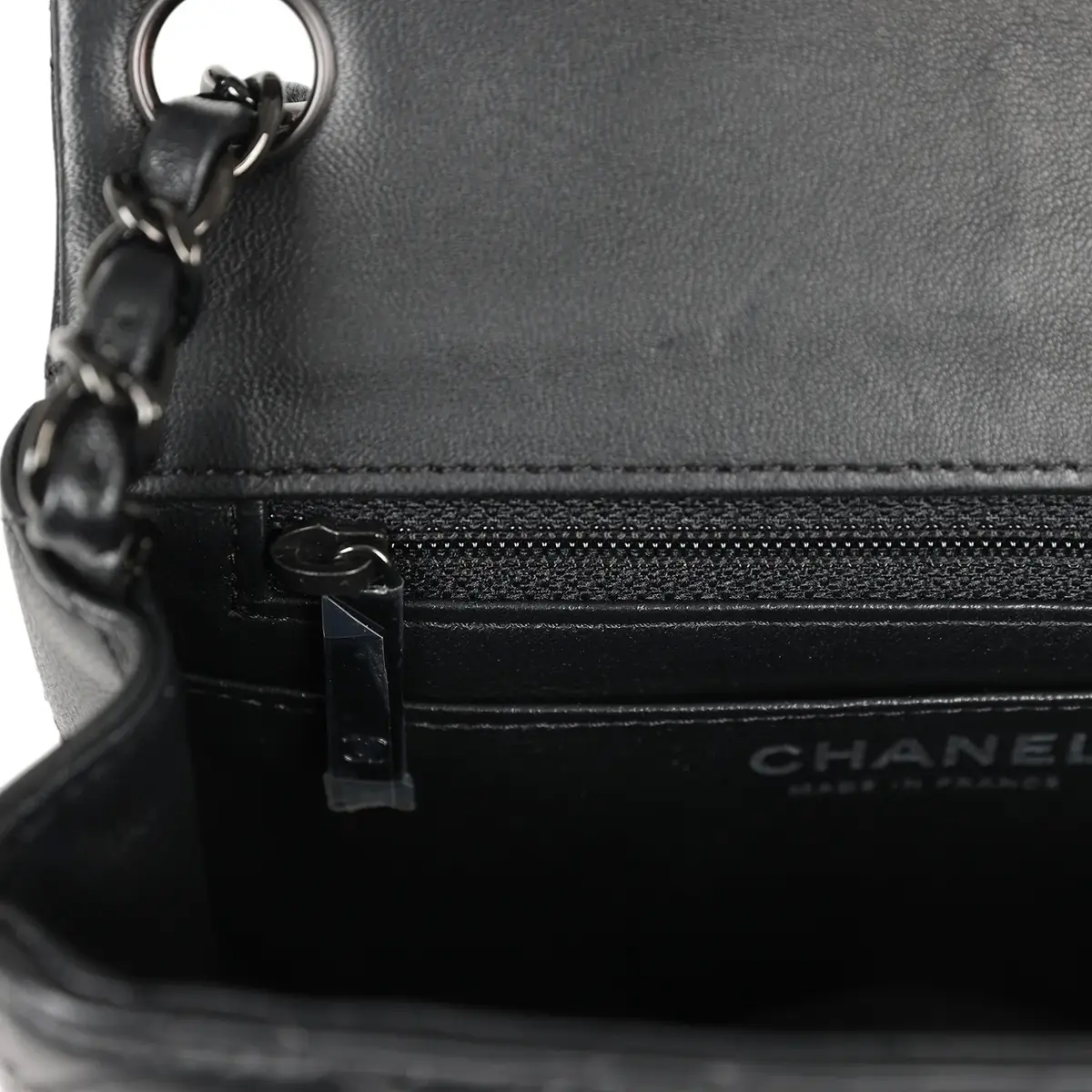 Chanel Pre-owned Chanel Mini Classic Square Flap Bag So Black Lambskin Black Hardware | Thumbnail 10 Chanel Pre-owned Chanel Mini Classic Square Flap Bag So Black Lambskin Black Hardware | Thumbnail 10