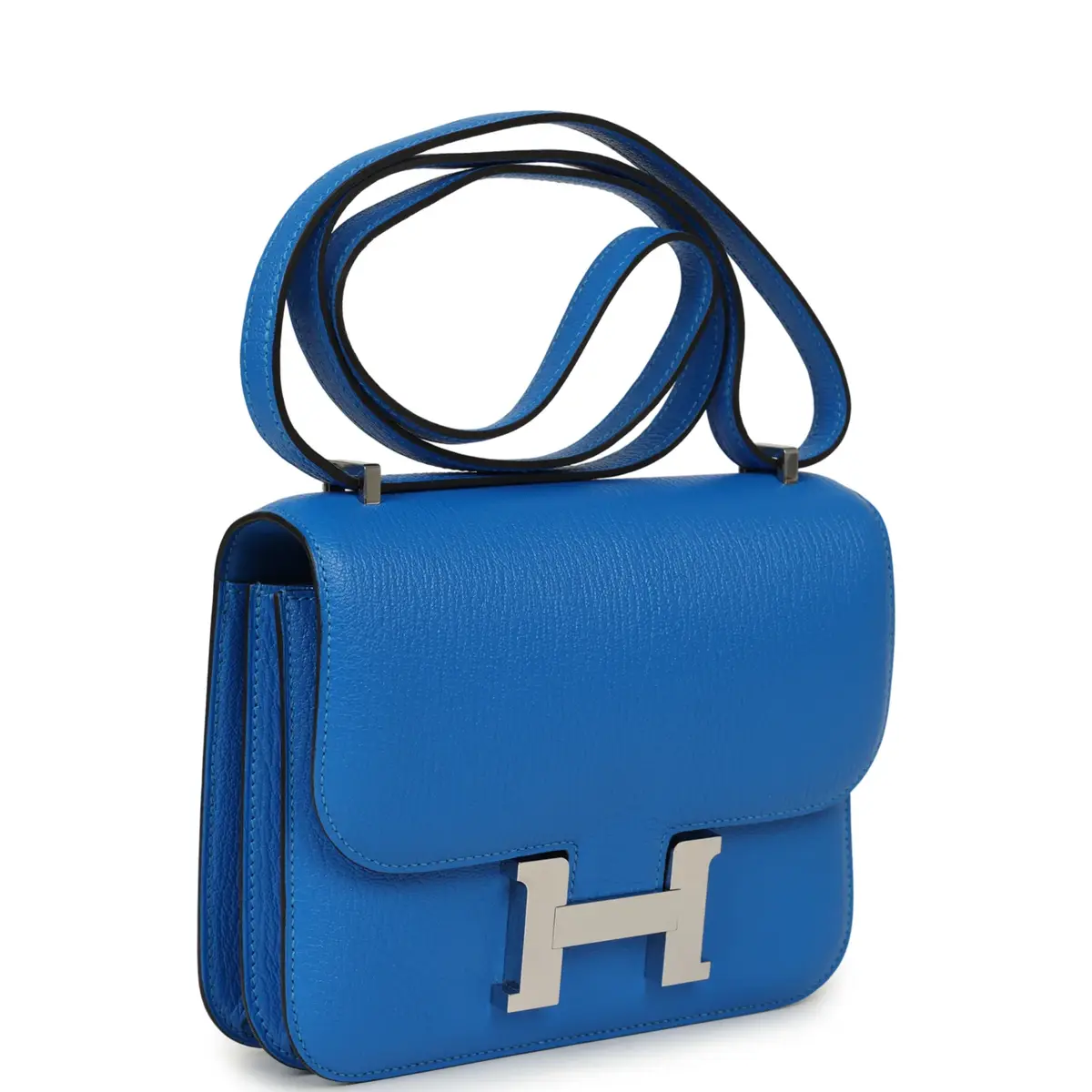 HERMÈS Pre-owned Hermes Constance 18 Bleu Hydra Chevre Mysore Palladium Hardware | Thumbnail 2