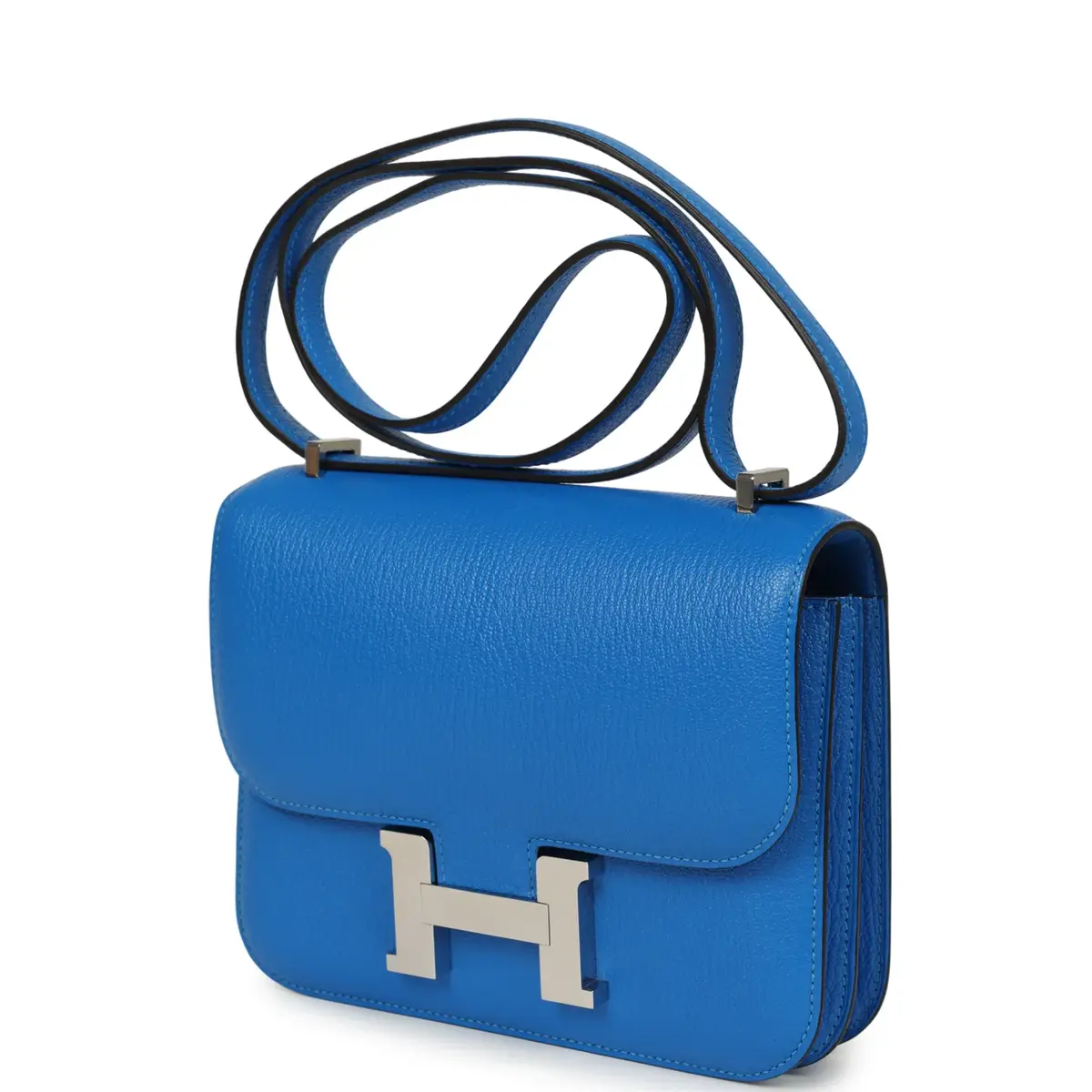 HERMÈS Pre-owned Hermes Constance 18 Bleu Hydra Chevre Mysore Palladium Hardware | Thumbnail 5