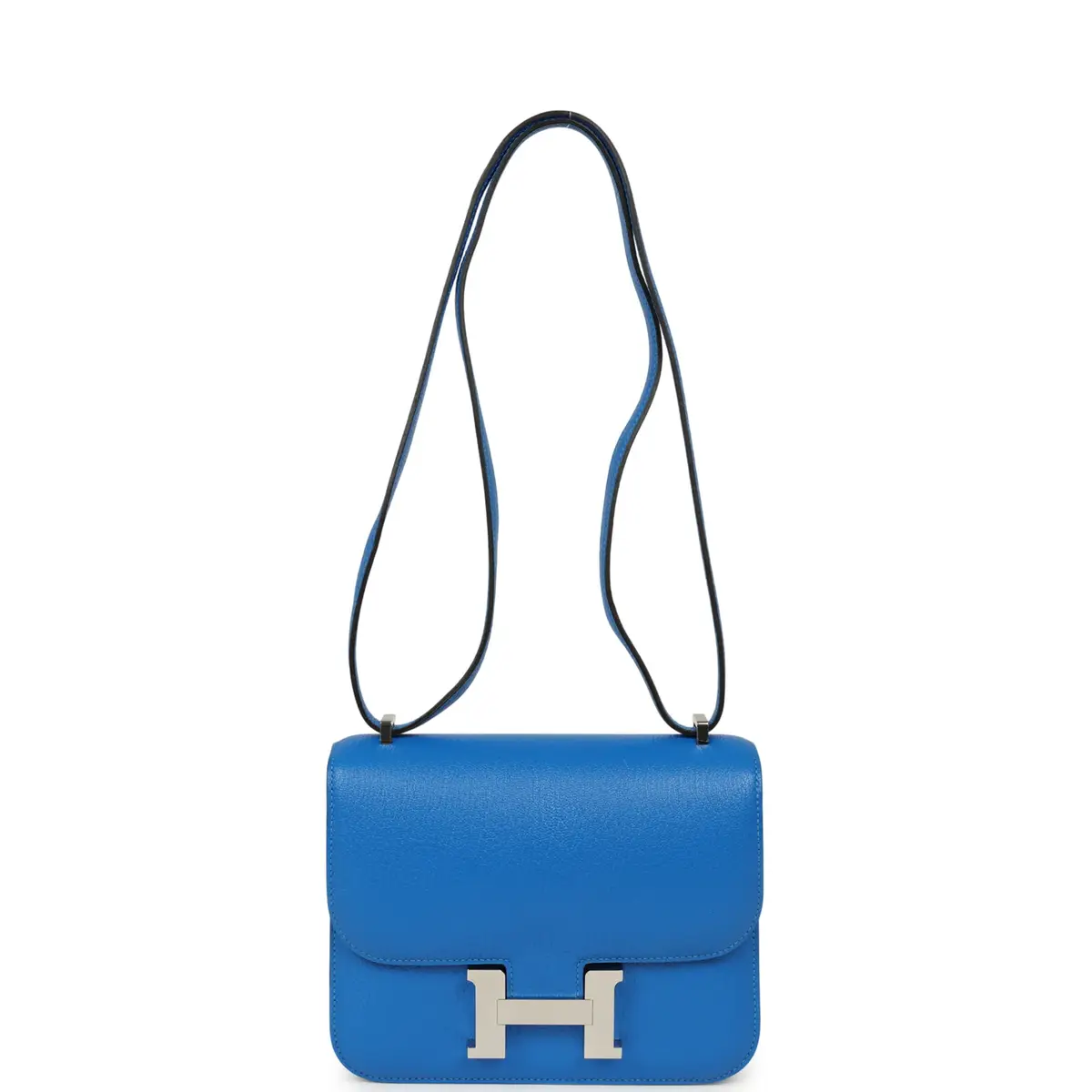 HERMÈS Pre-owned Hermes Constance 18 Bleu Hydra Chevre Mysore Palladium Hardware | Thumbnail 7