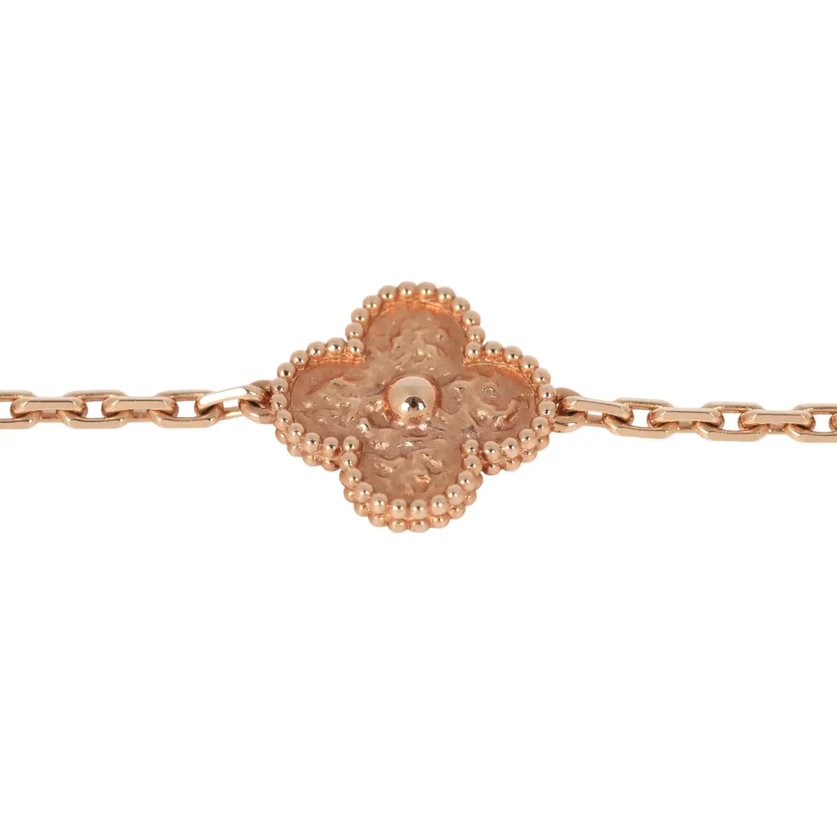 Van Cleef & Arpels Van Cleef & Arpels Vintage Alhambra 5 Motif Bracelet Hammered 18K | Thumbnail 3