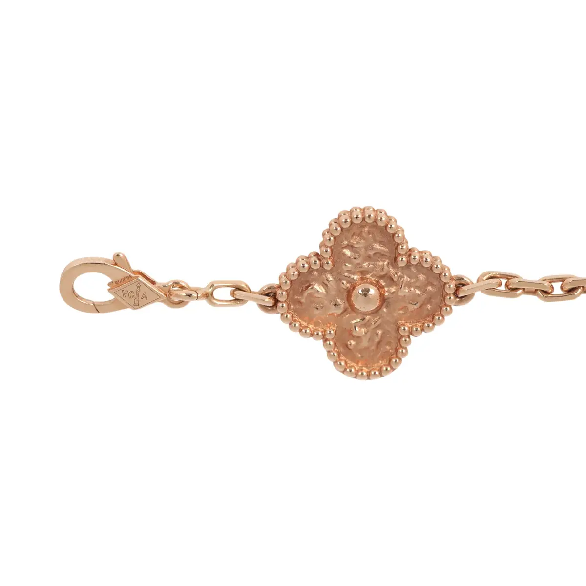 Van Cleef & Arpels Van Cleef & Arpels Vintage Alhambra 5 Motif Bracelet Hammered 18K | Thumbnail 4
