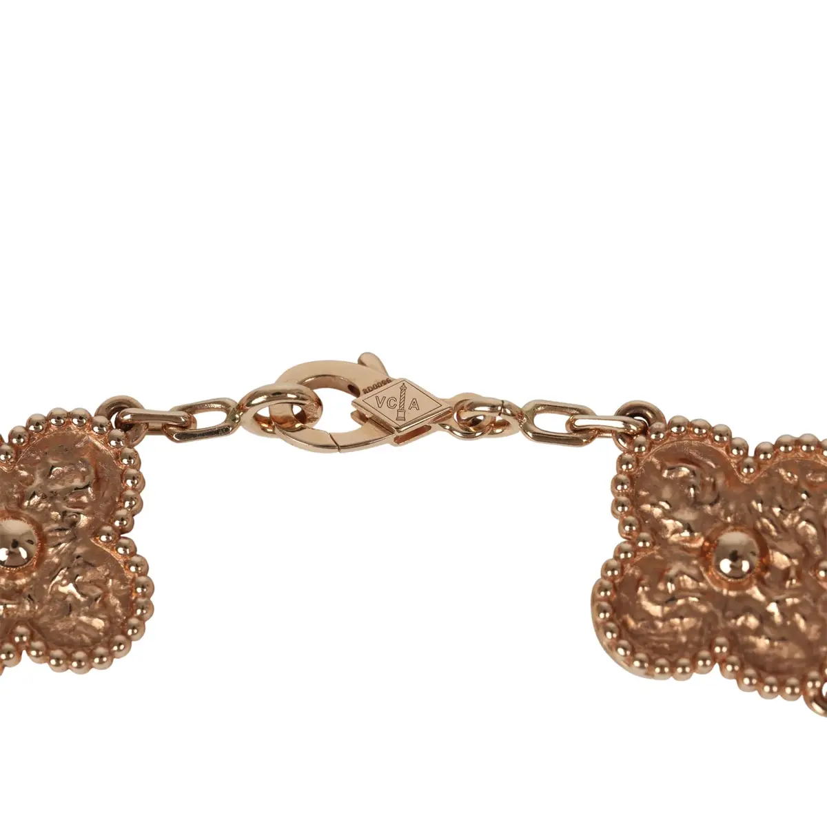 Van Cleef & Arpels Van Cleef & Arpels Vintage Alhambra 5 Motif Bracelet Hammered 18K | Thumbnail 5