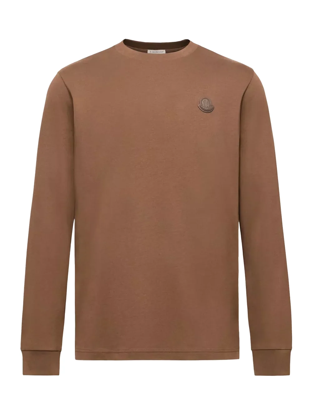 Moncler Leather Logo Long Sleeve Cotton T-shirt