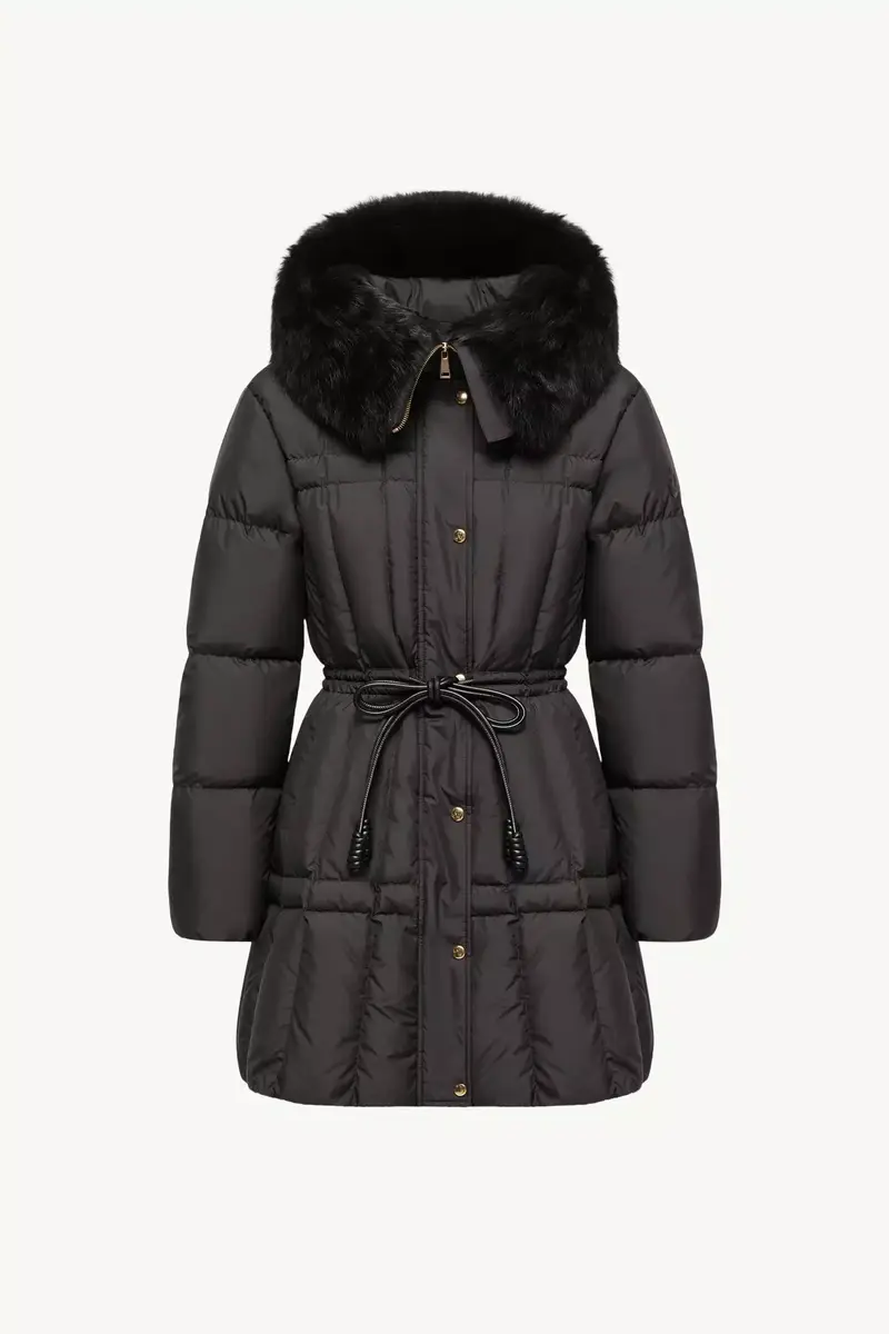 Moncler Solennel Shearling Trimmed Hooded Short Down Parka | Thumbnail 2 Moncler Solennel Shearling Trimmed Hooded Short Down Parka | Thumbnail 2