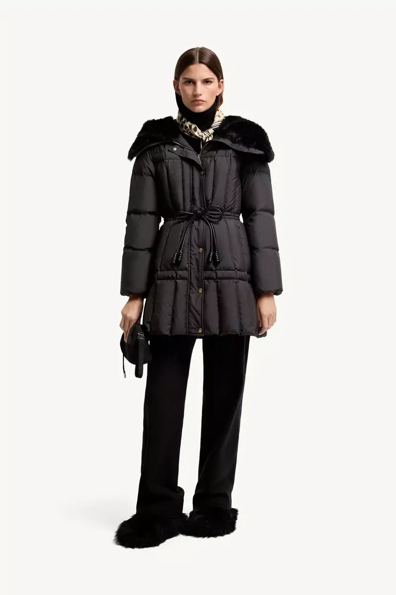 Moncler Solennel Shearling Trimmed Hooded Short Down Parka | Thumbnail 3 Moncler Solennel Shearling Trimmed Hooded Short Down Parka | Thumbnail 3