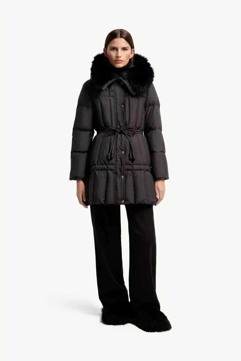 Moncler Solennel Shearling Trimmed Hooded Short Down Parka | Thumbnail 5 Moncler Solennel Shearling Trimmed Hooded Short Down Parka | Thumbnail 5