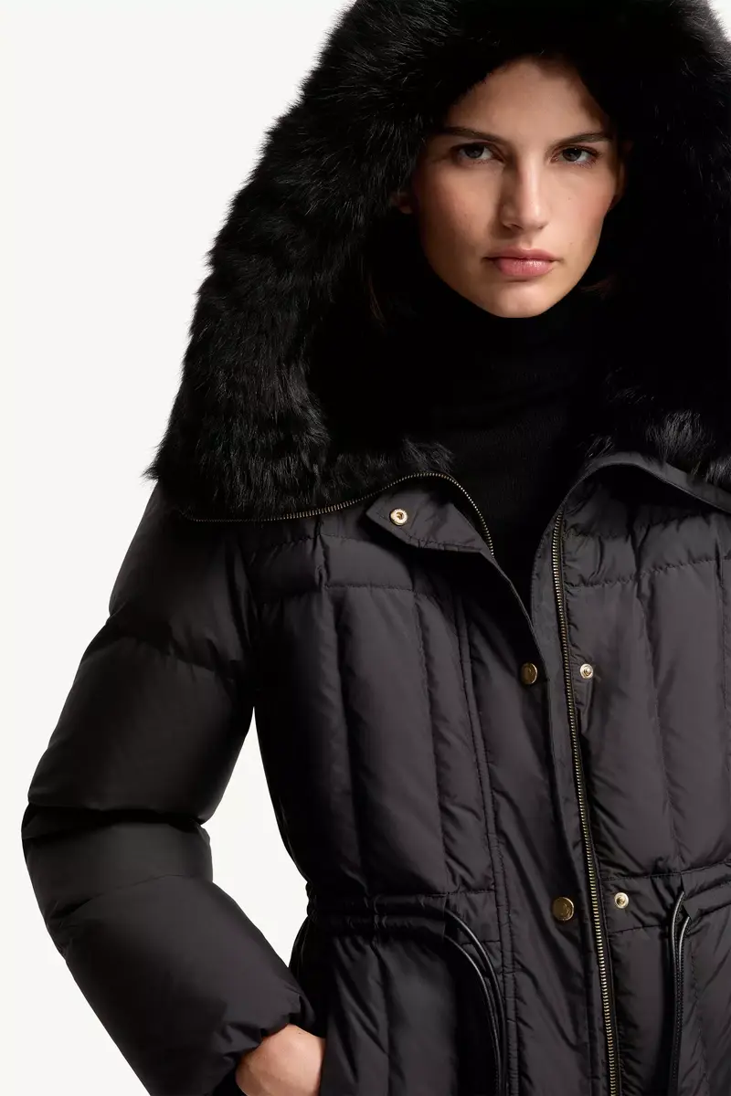 Moncler Solennel Shearling Trimmed Hooded Short Down Parka | Thumbnail 7 Moncler Solennel Shearling Trimmed Hooded Short Down Parka | Thumbnail 7
