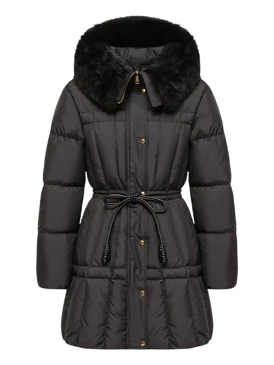 Moncler Solennel Shearling Trimmed Hooded Short Down Parka
