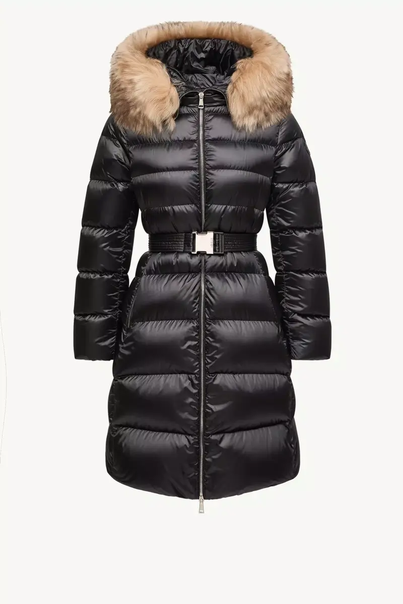 Moncler Leersies Shearling Trimmed Hooded Long Down Coat | Thumbnail 2 Moncler Leersies Shearling Trimmed Hooded Long Down Coat | Thumbnail 2