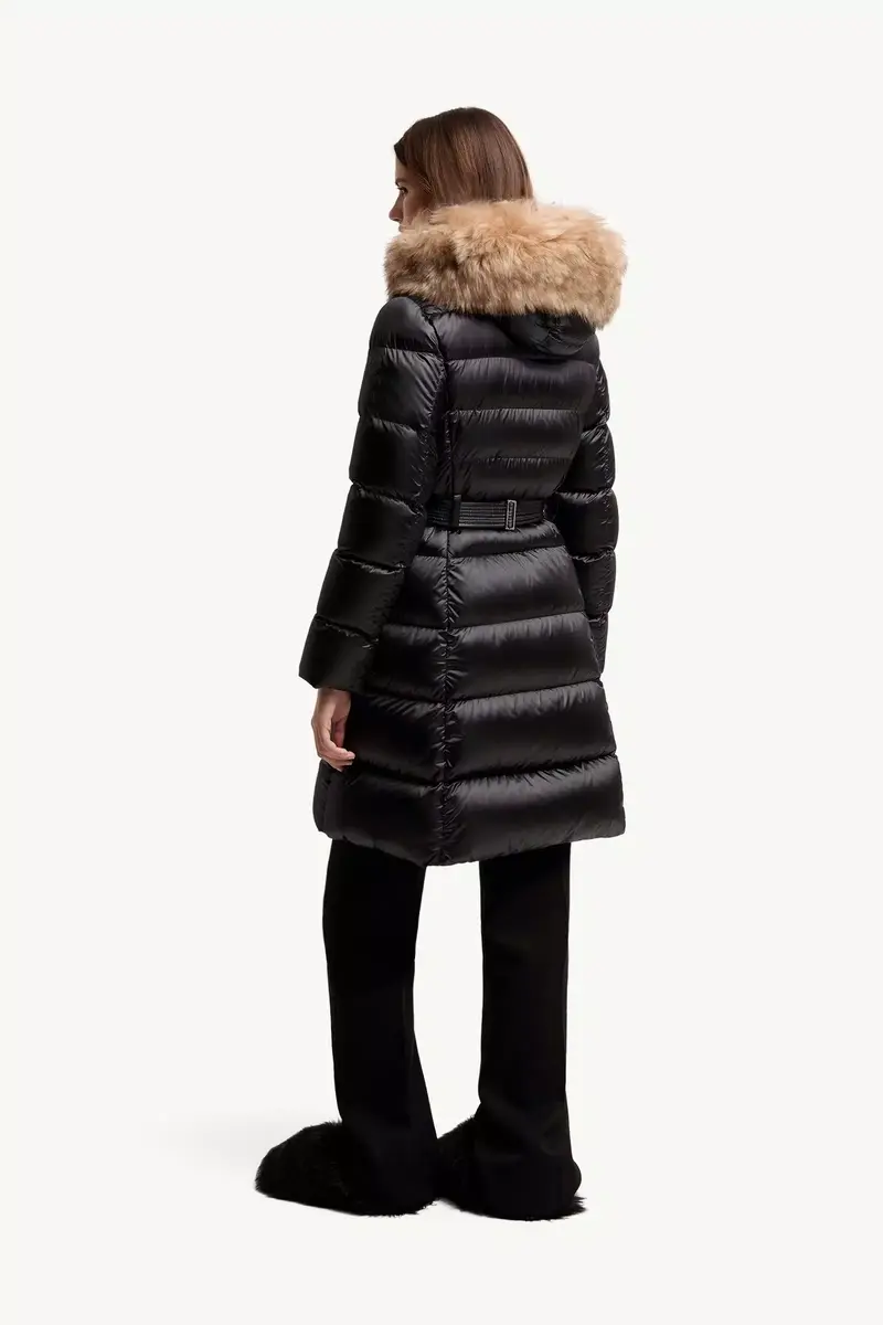 Moncler Leersies Shearling Trimmed Hooded Long Down Coat | Thumbnail 6 Moncler Leersies Shearling Trimmed Hooded Long Down Coat | Thumbnail 6