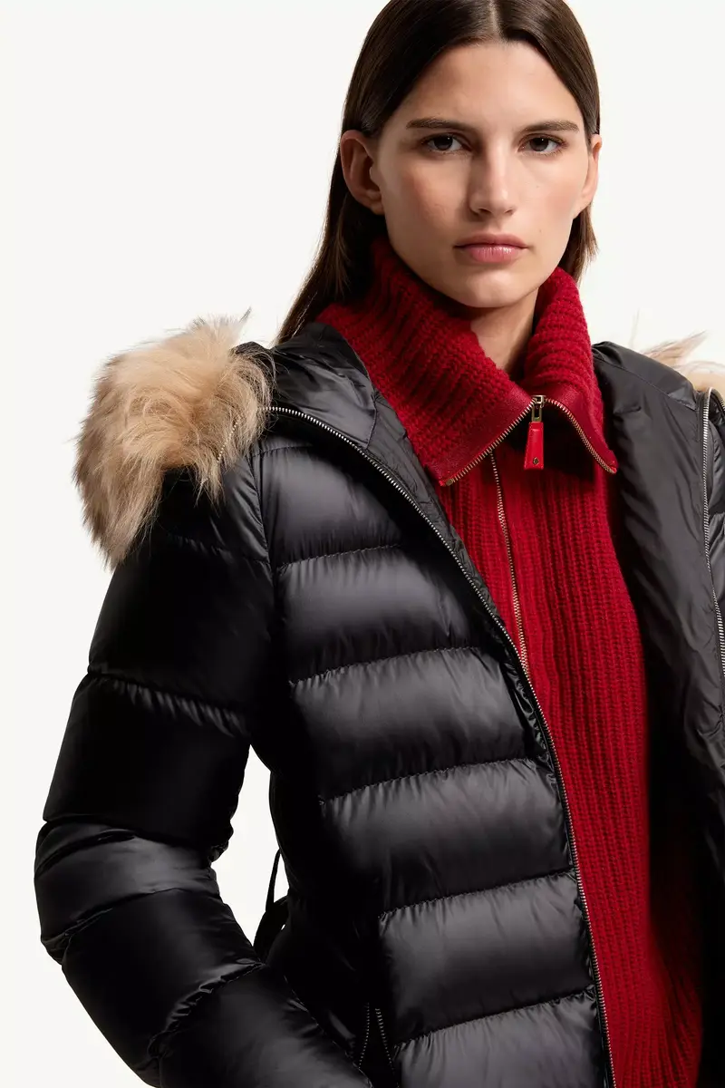 Moncler Leersies Shearling Trimmed Hooded Long Down Coat | Thumbnail 7 Moncler Leersies Shearling Trimmed Hooded Long Down Coat | Thumbnail 7