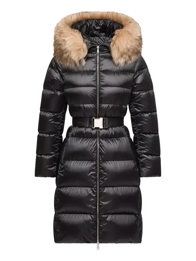 Leersies Shearling Trimmed Hooded Long Down Coat