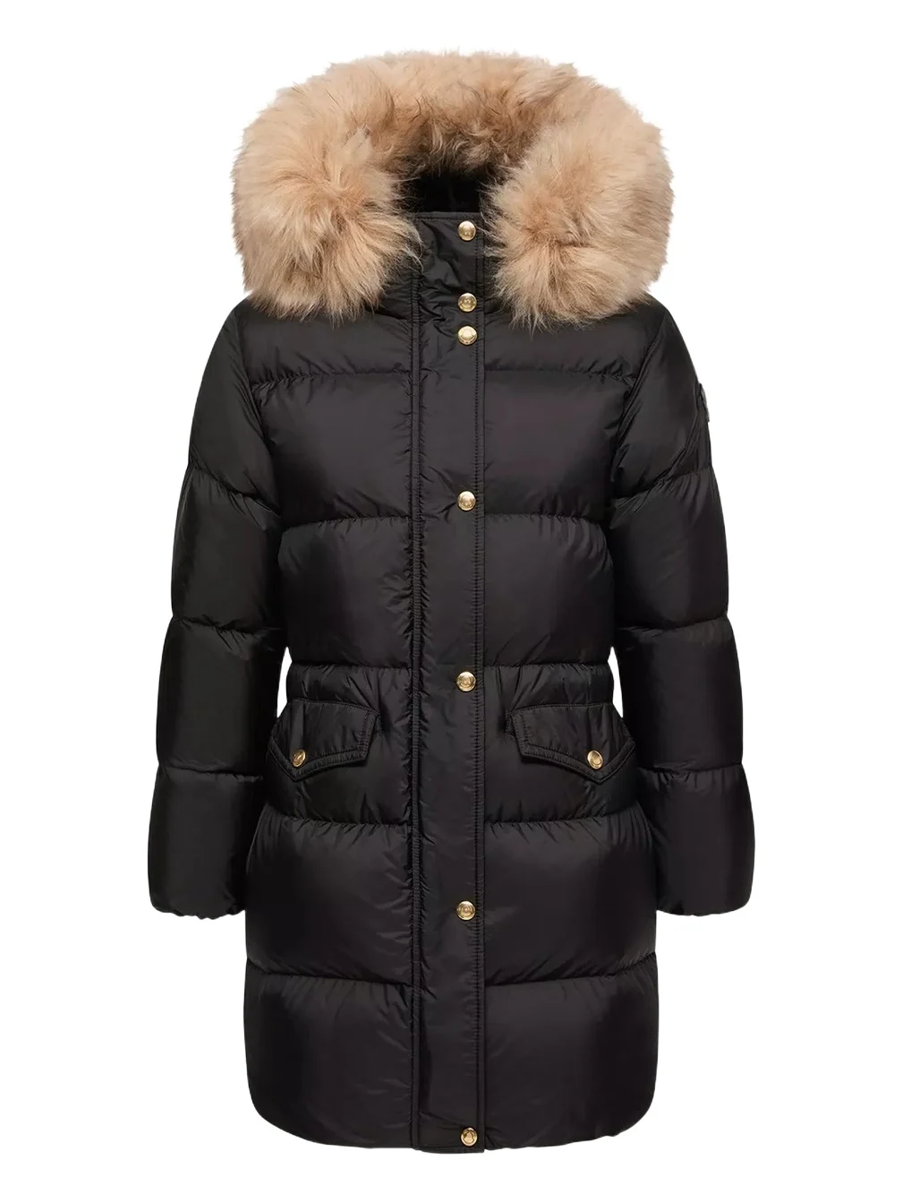 Moncler Aphroties Shearling Trimmed Hooded Long Down Parka