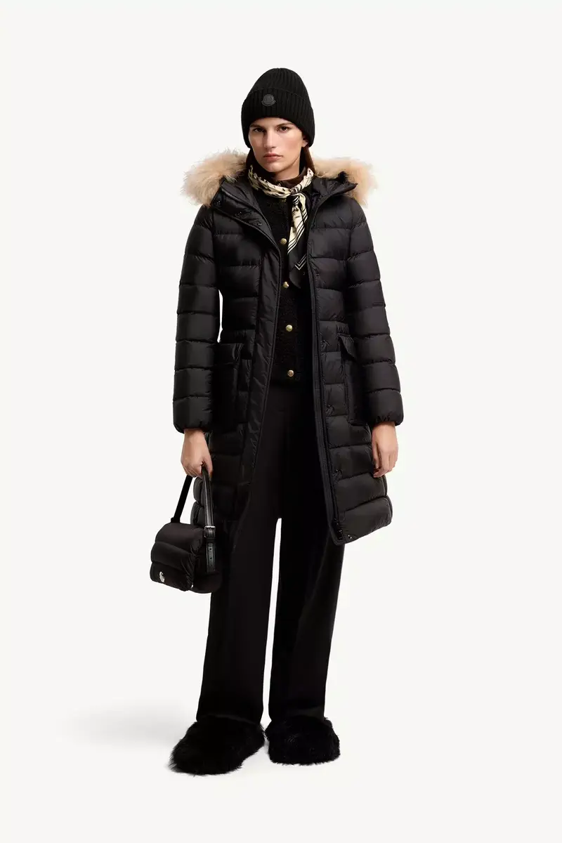 Moncler Khloesse Shearling-trimmed Hooded Long Down Jacket | Thumbnail 3 Moncler Khloesse Shearling-trimmed Hooded Long Down Jacket | Thumbnail 3