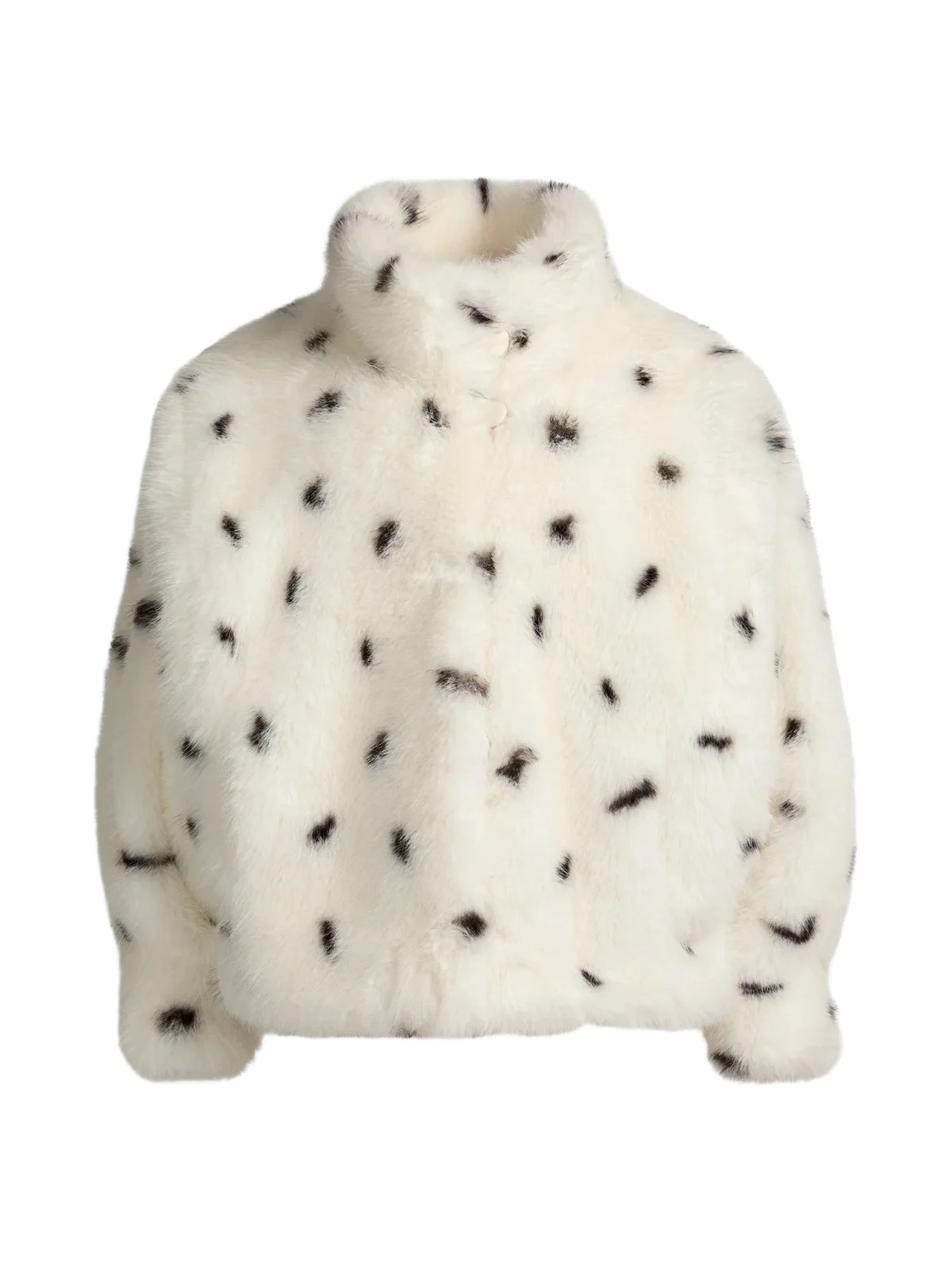 Ducie Katja Dalmatian-Print Faux Fur Jacket