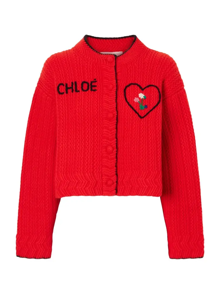 Embroidered wool and cashmere-blend cardigan