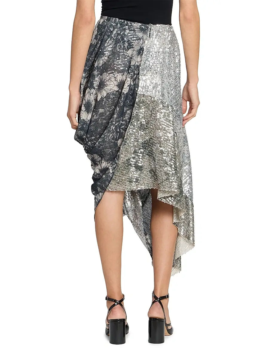 Maison Margiela Women's Sequin Floral Draped Midi-Skirt | Thumbnail 5 Maison Margiela Women's Sequin Floral Draped Midi-Skirt | Thumbnail 5