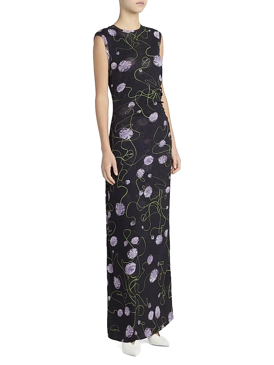 Stella McCartney Women's Twisted Floral Mesh Maxi Dress | Thumbnail 2