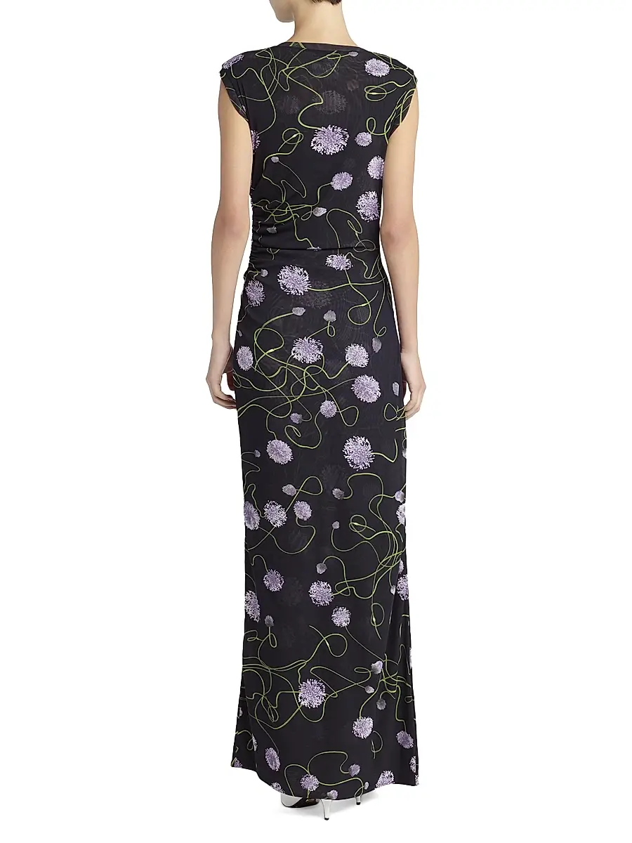 Stella McCartney Women's Twisted Floral Mesh Maxi Dress | Thumbnail 4