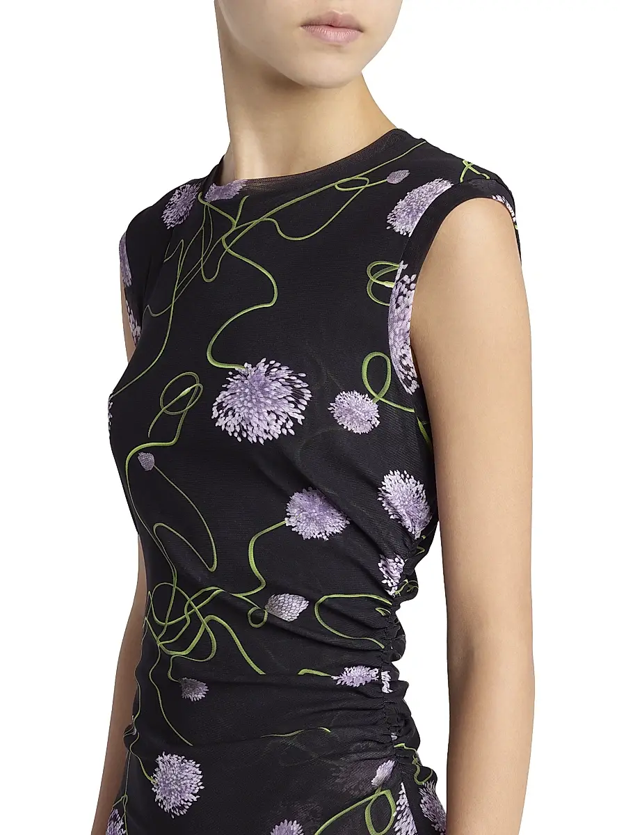 Stella McCartney Women's Twisted Floral Mesh Maxi Dress | Thumbnail 5