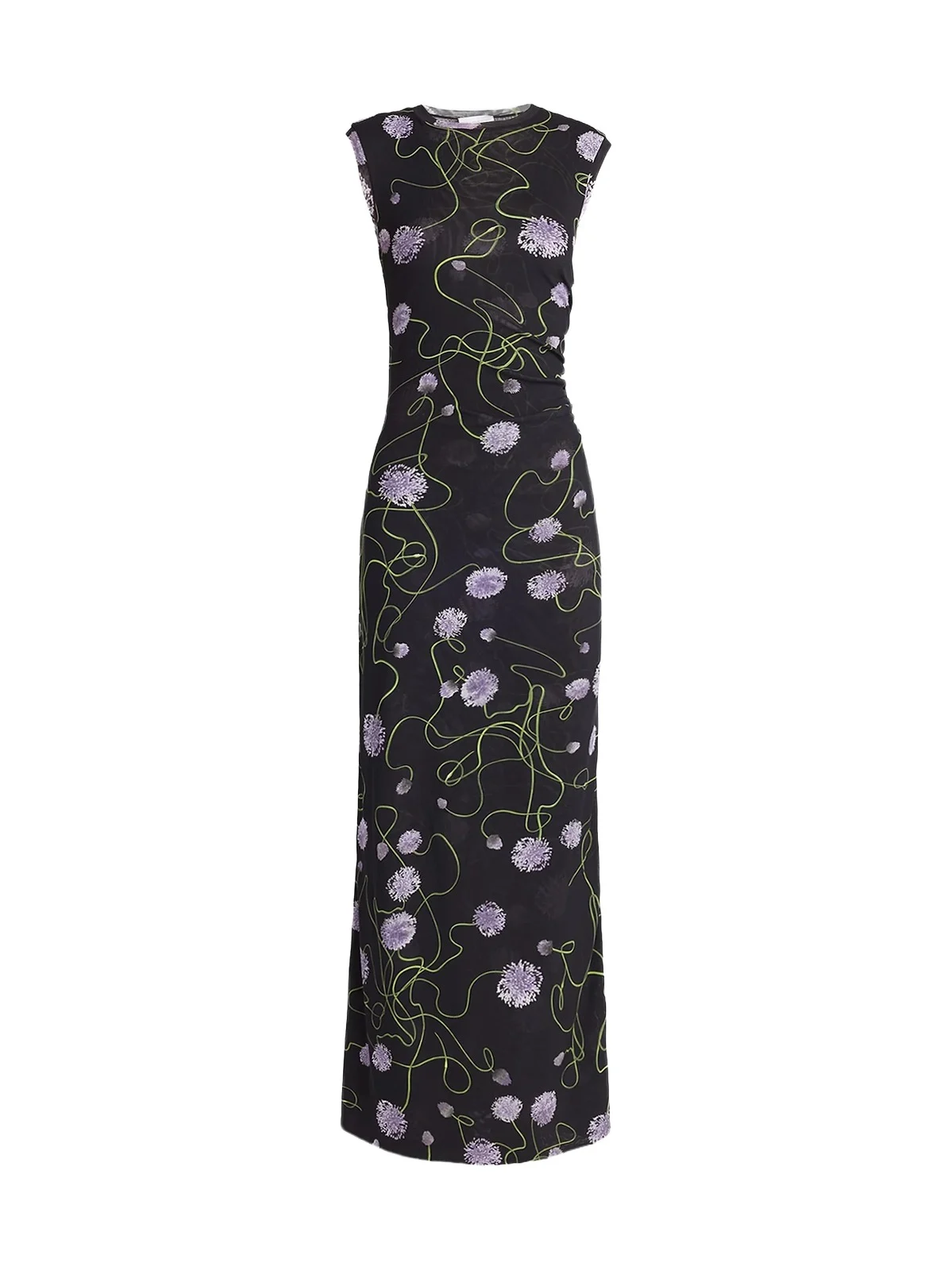 Women's Twisted Floral Mesh Maxi Dress