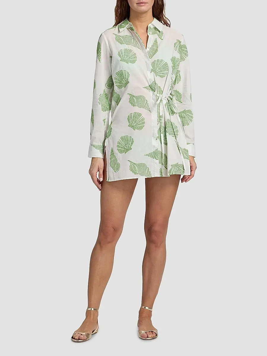 Milly Women's Cleo Embroidered Cotton Cover-Up Minidress | Thumbnail 2 Milly Women's Cleo Embroidered Cotton Cover-Up Minidress | Thumbnail 2