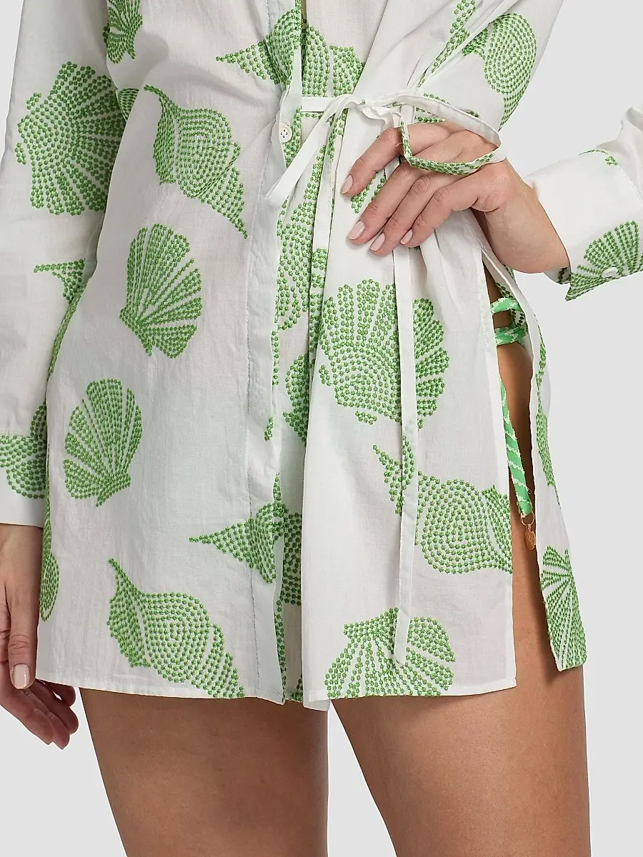 Milly Women's Cleo Embroidered Cotton Cover-Up Minidress | Thumbnail 5 Milly Women's Cleo Embroidered Cotton Cover-Up Minidress | Thumbnail 5