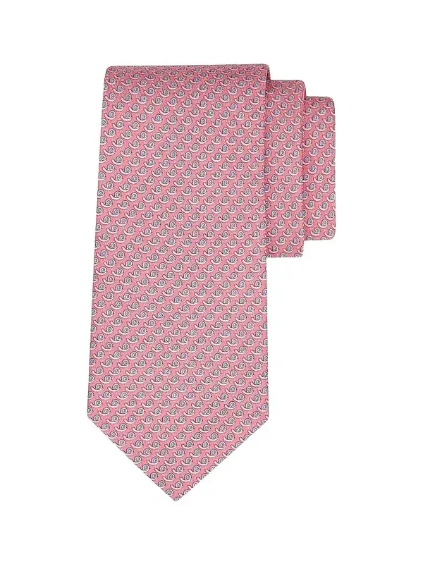 Ferragamo Men's Betty Snail-Printed Silk Tie