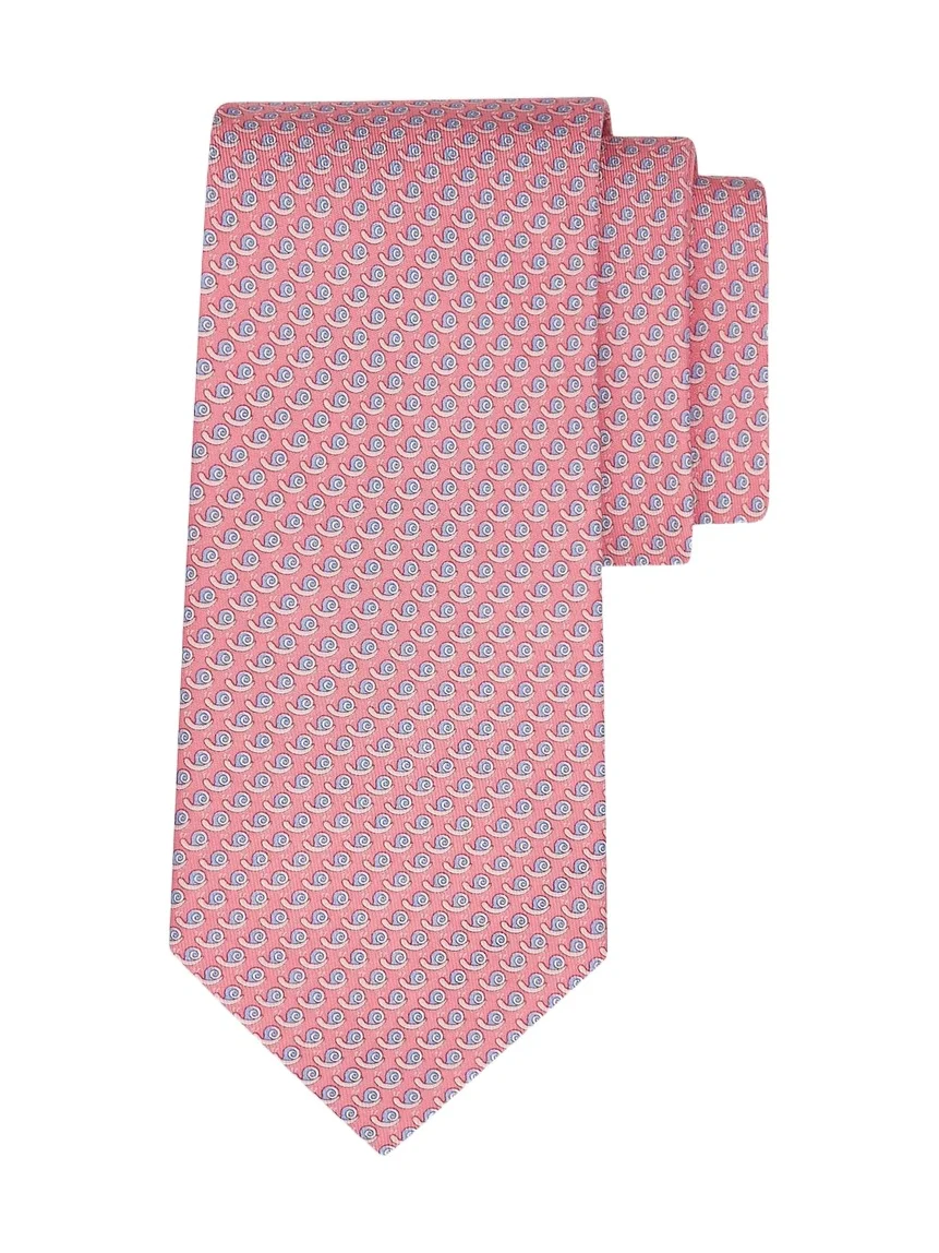 Ferragamo Men's Betty Snail-Printed Silk Tie