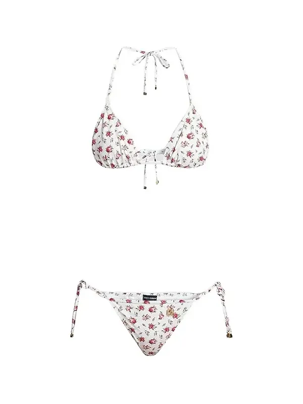 Women's Rose-Print Triangle Bikini Women's Rose-Print Triangle Bikini