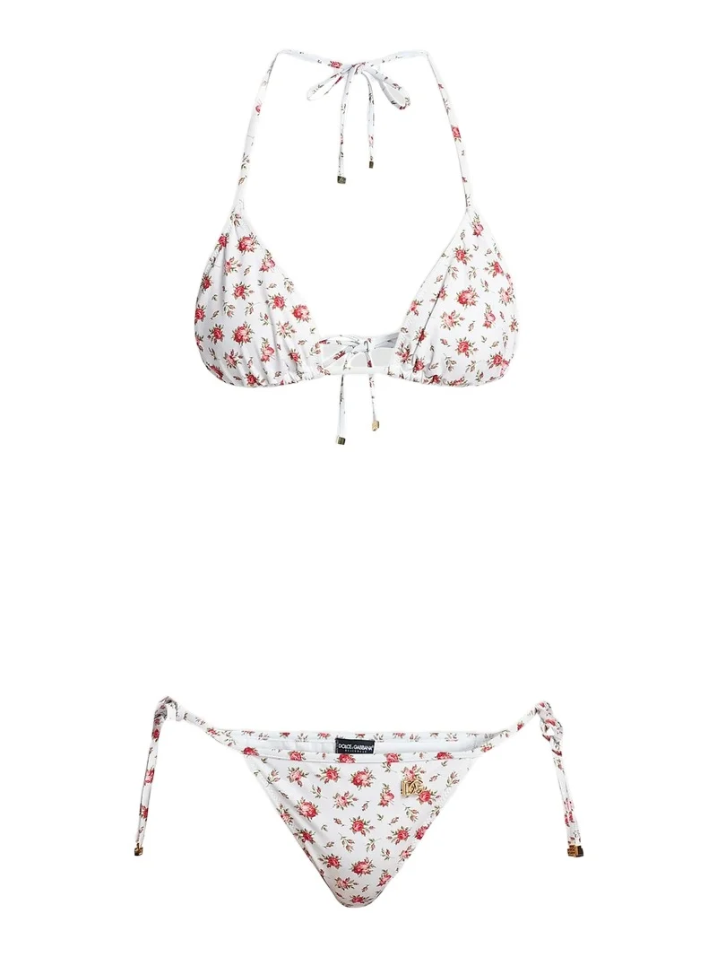 Women's Rose-Print Triangle Bikini Women's Rose-Print Triangle Bikini