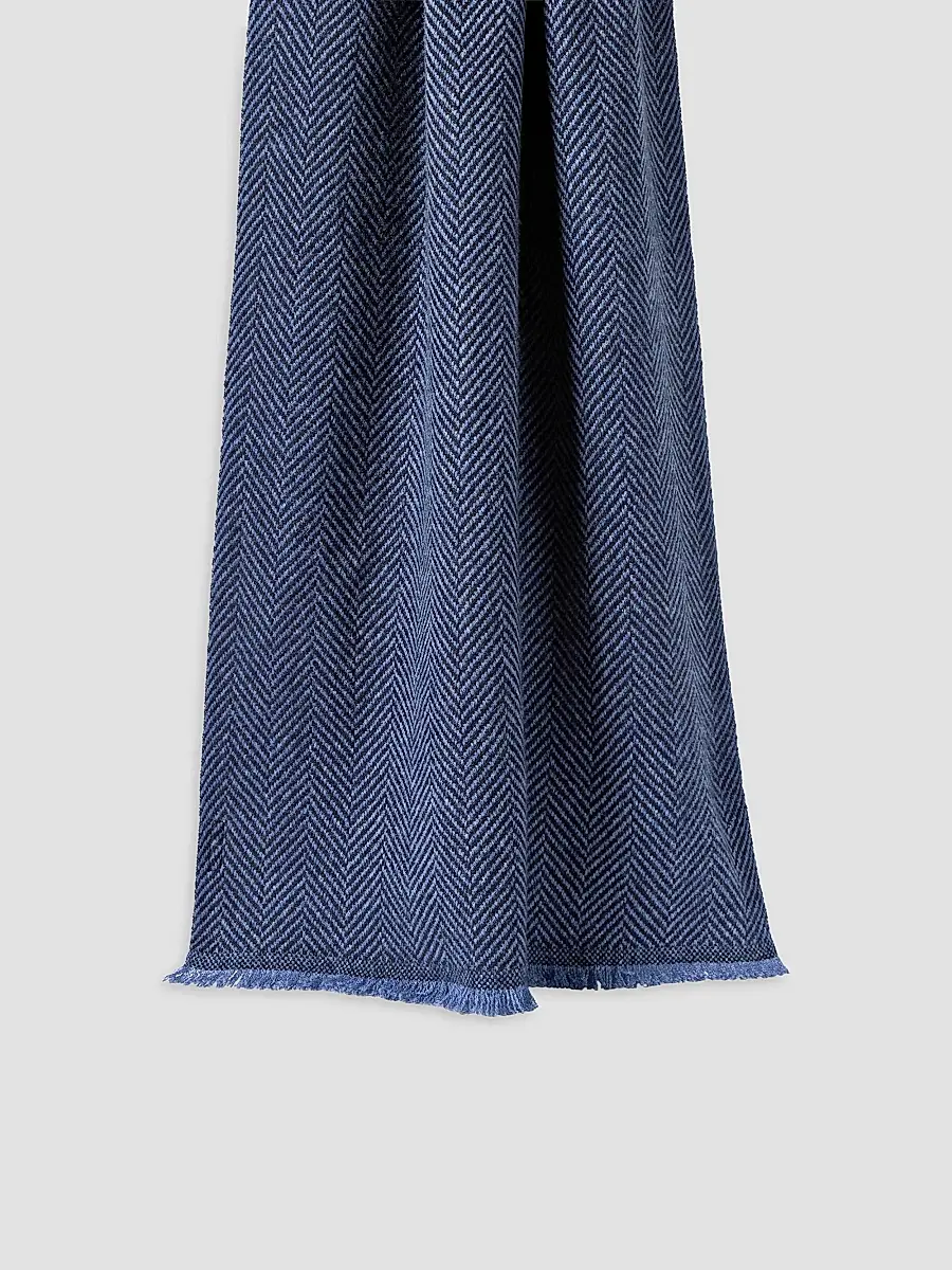 Brunello Cucinelli Men's Cashmere Chevron Scarf | Thumbnail 2