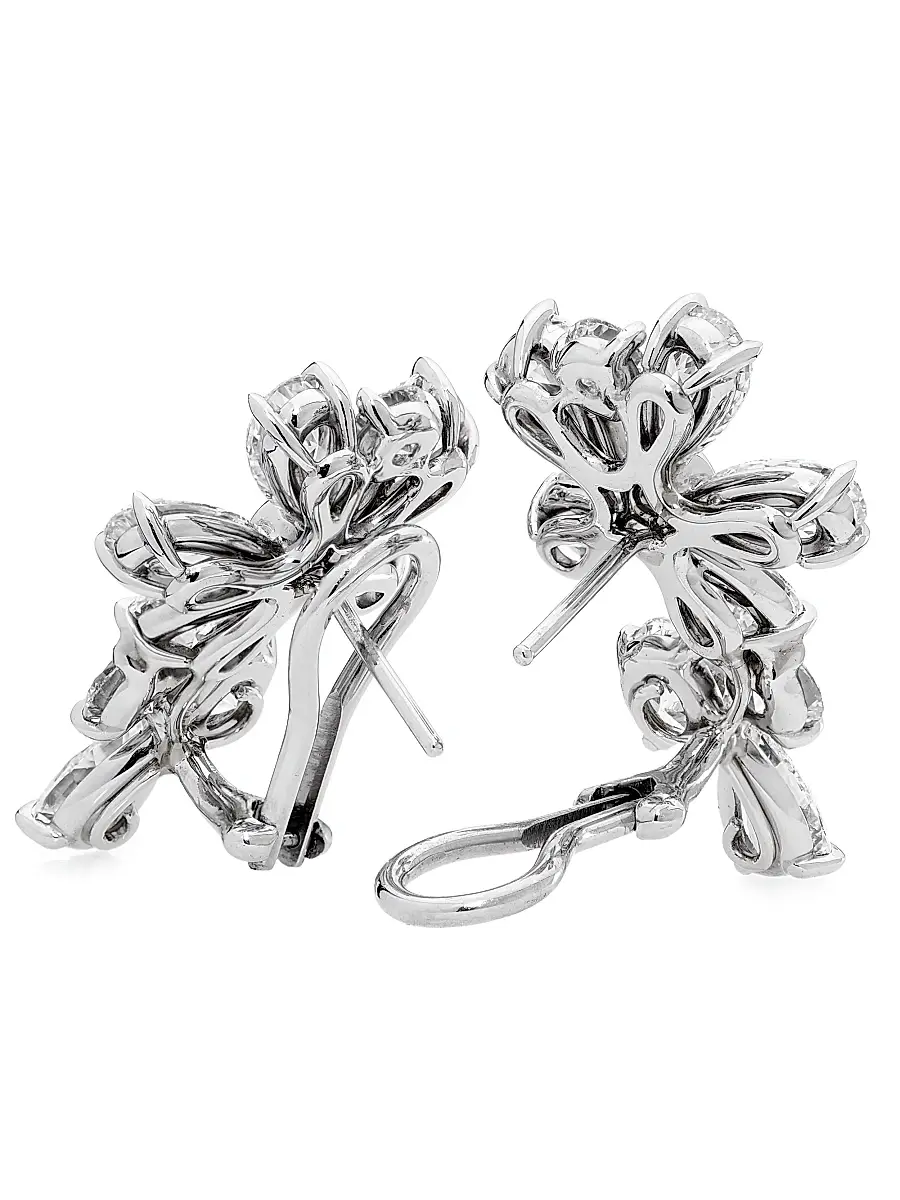 Diamonds at Saks Fifth Avenue Women's Platinum & 8.06 TCW Diamond Flower Stud Earrings | Thumbnail 3