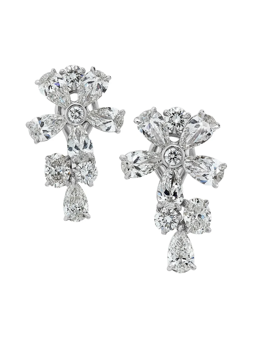 Diamonds at Saks Fifth Avenue Women's Platinum & 8.06 TCW Diamond Flower Stud Earrings