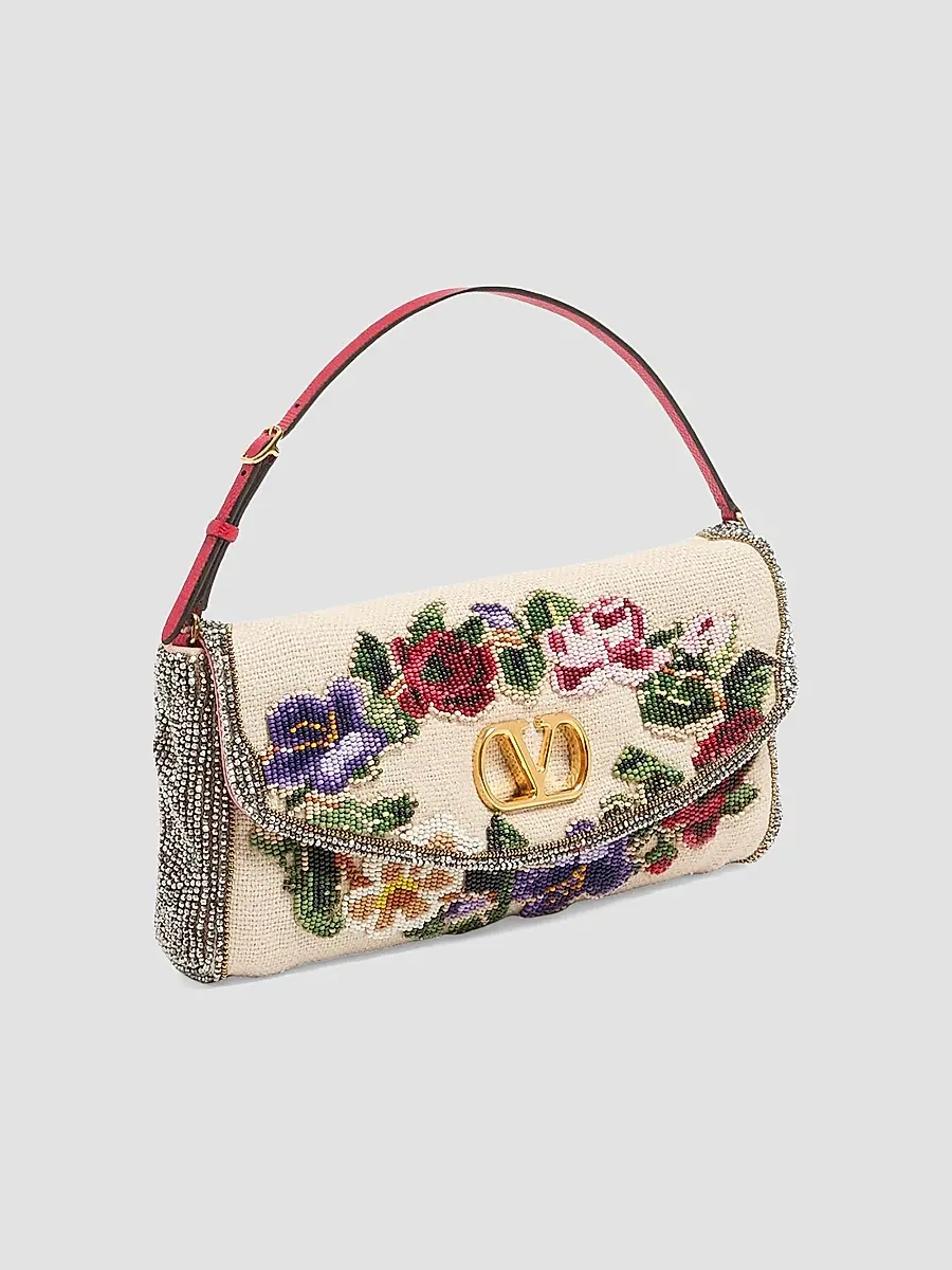 Valentino Women's Vain Soft Embroidered Small Shoulder Bag | Thumbnail 4 Valentino Women's Vain Soft Embroidered Small Shoulder Bag | Thumbnail 4