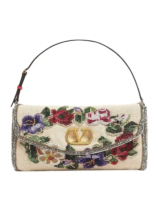 Women's Vain Soft Embroidered Small Shoulder Bag Women's Vain Soft Embroidered Small Shoulder Bag