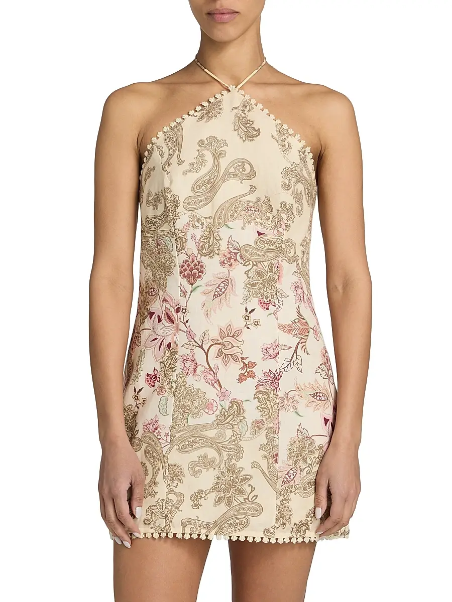 Hemant & Nandita Women's Paisley Cotton-Linen Sheath Minidress | Thumbnail 3 Hemant & Nandita Women's Paisley Cotton-Linen Sheath Minidress | Thumbnail 3